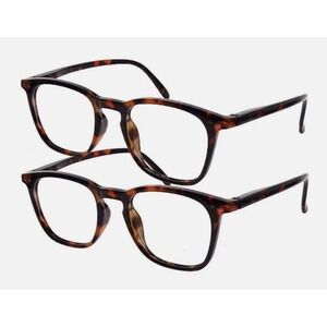 M+ Blue Light Colin Tort Reading‎ Glasses +1.50 Tortoiseshell 2-Pack NEW